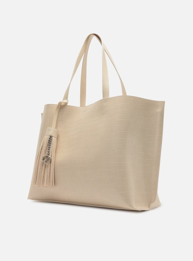 Bolsa Shopping Branca Croco Valentina Grande