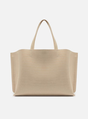 Bolsa Shopping Branca Croco Valentina Grande