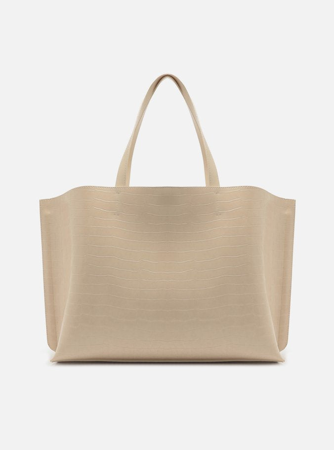 Bolsa Shopping Branca Croco Valentina Grande