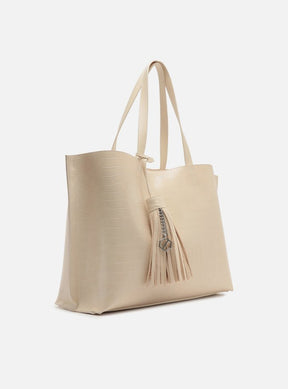 Bolsa Shopping Branca Croco Valentina Grande