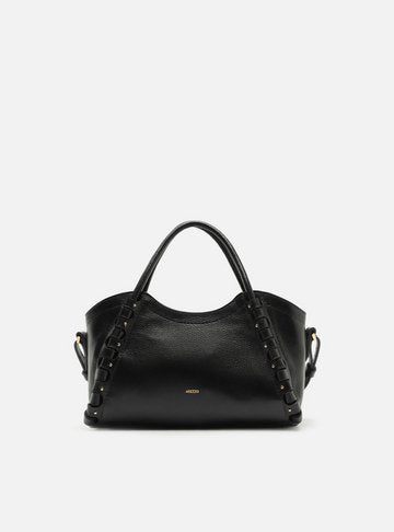 Bolsa Tote Preta Couro Abbraccio Média