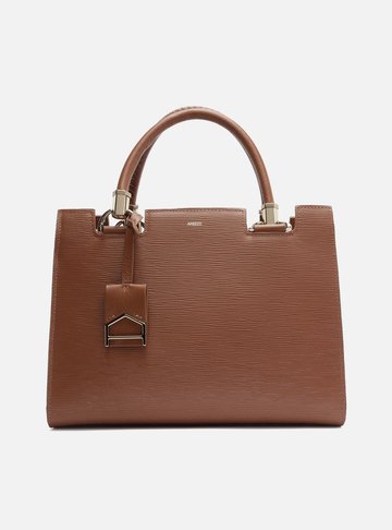 Tote Preta Couro Wave Abraccio Grande