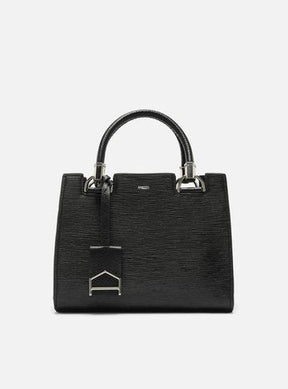 Bolsa Tote Preta Couro Abbraccio Média