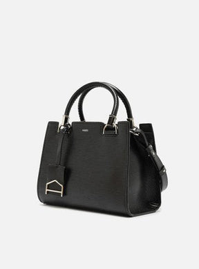 Bolsa Tote Preta Couro Abbraccio Média