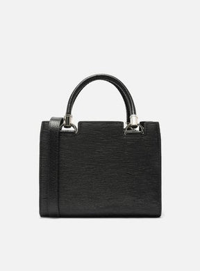 Bolsa Tote Preta Couro Abbraccio Média