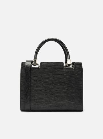 Bolsa Tote Preta Couro Abbraccio Média