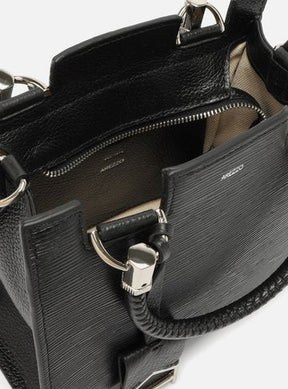 Bolsa Tote Preta Couro Abbraccio Média