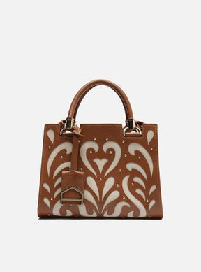 Bolsa Tote Preta Couro Abraccio Wave Média