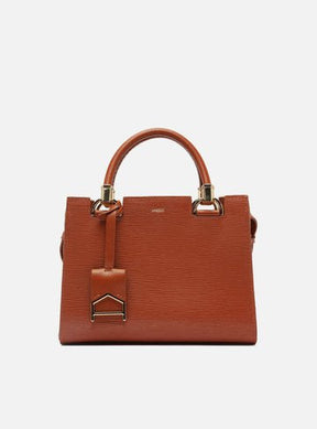 Bolsa Tote Preta Couro Abraccio Wave Média