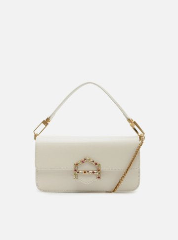 Bolsa Tiracolo Branca Couro Emma Sporty Média