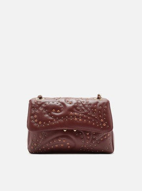 Bolsa Tiracolo Preta Couro Mizz Média