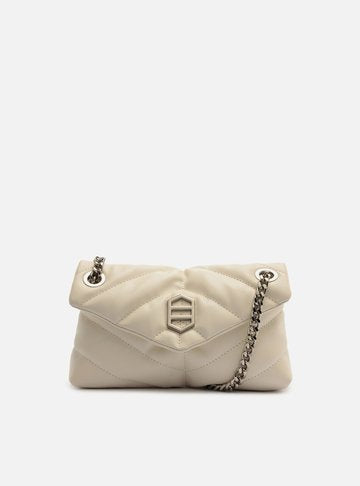Bolsa Tiracolo Off-White Couro Mizz Média