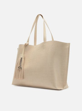 Bolsa Shopping Branca Croco Valentina Grande