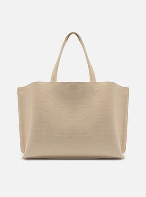 Bolsa Shopping Branca Croco Valentina Grande