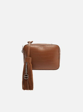 Bolsa Tiracolo Branca Croco Valentina Pequena